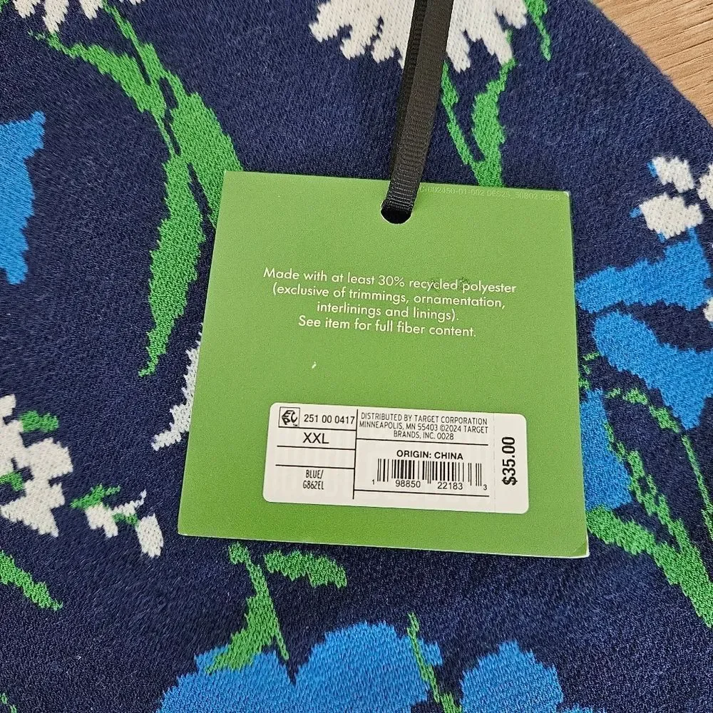Kate Spade Floral Knit Midi Skirt Blue and Green Size XXL